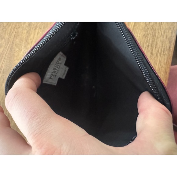 Wilsons Leather Y2K Martini Glass Bag Burgundy Embossed Leather Baguette - Picture 6 of 7